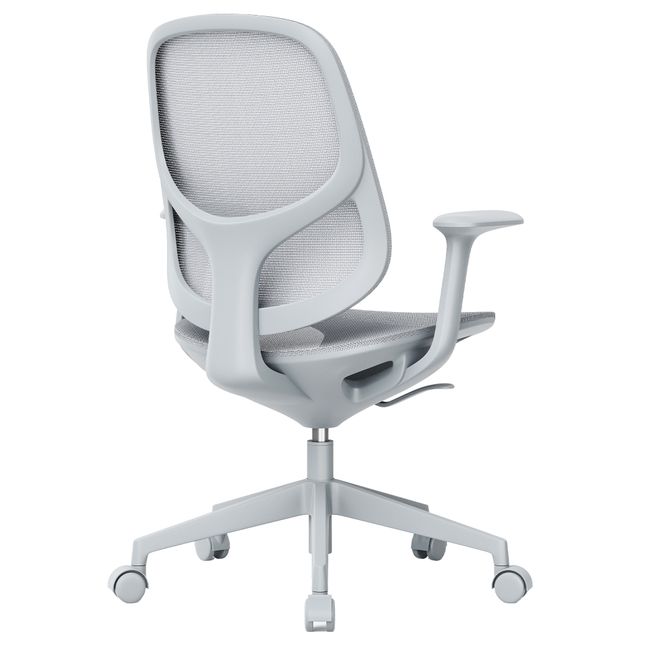 BREATHE Bürodrehstuhl | Feste Armlehnen, 5-Stern-Fußkreuz, Grau