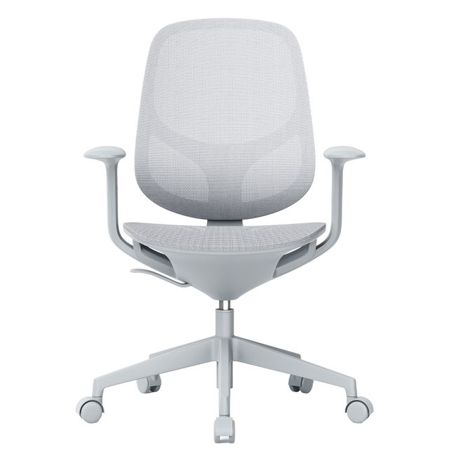 BREATHE Bürodrehstuhl | Feste Armlehnen, 5-Stern-Fußkreuz, Grau