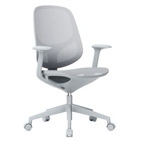 BREATHE Bürodrehstuhl | Feste Armlehnen, 5-Stern-Fußkreuz, Grau