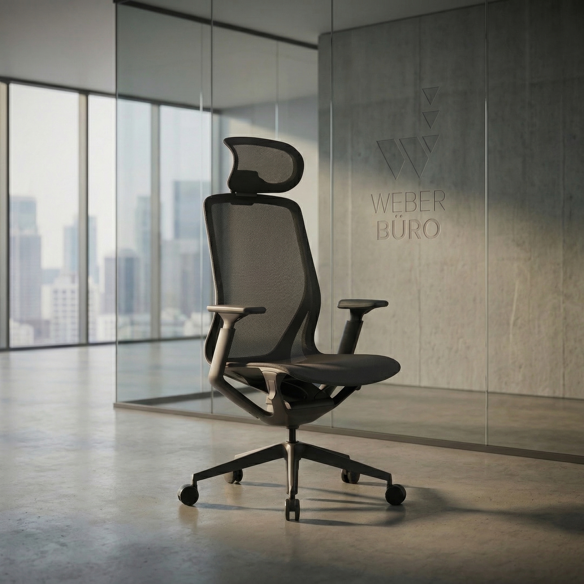 Bloom Office Swivel Chair | Braccioli 3d, poggiatesta, grigio - 7 Main Image