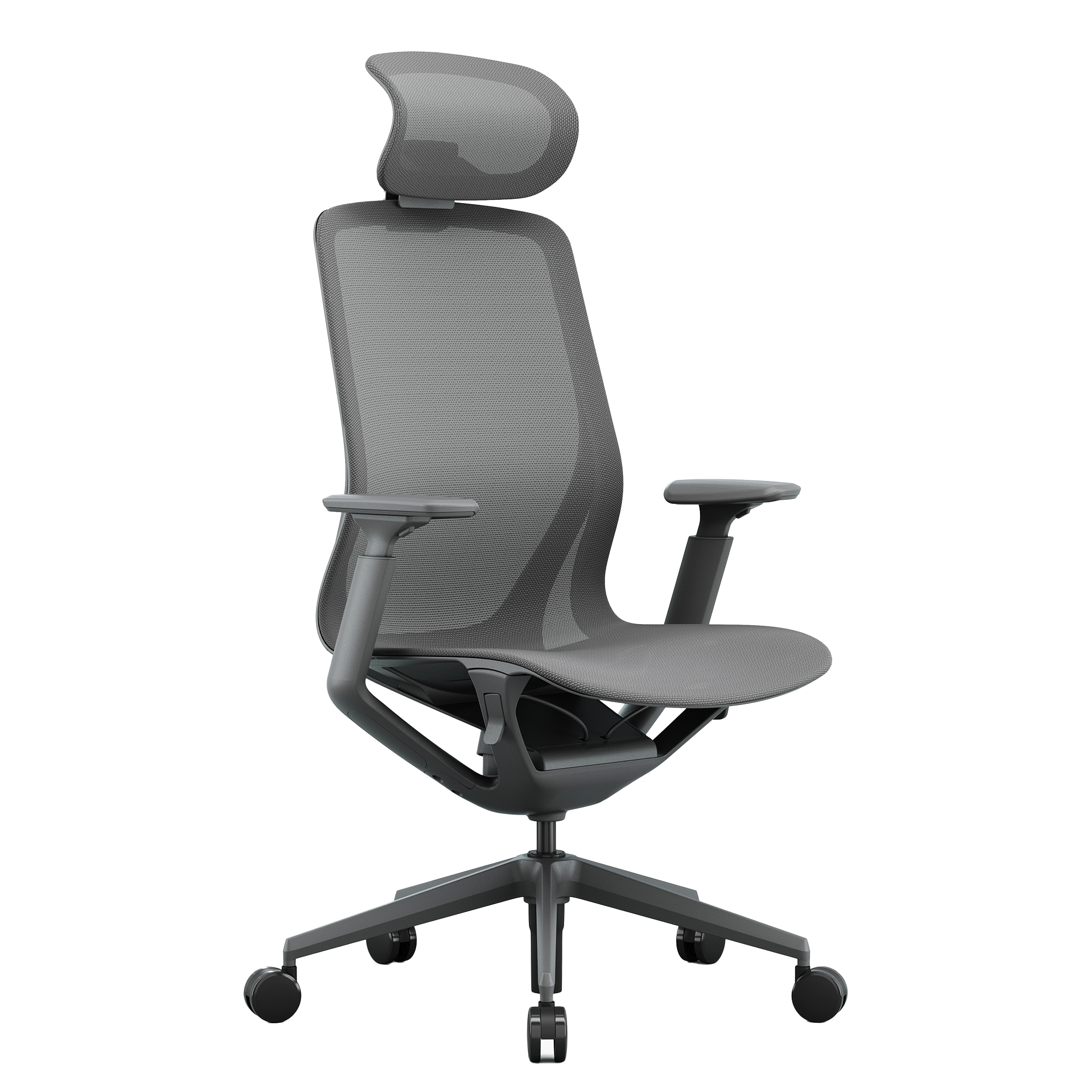 Bloom office swivel chair | 3D armrests, headrest, gray - 1 Main Image