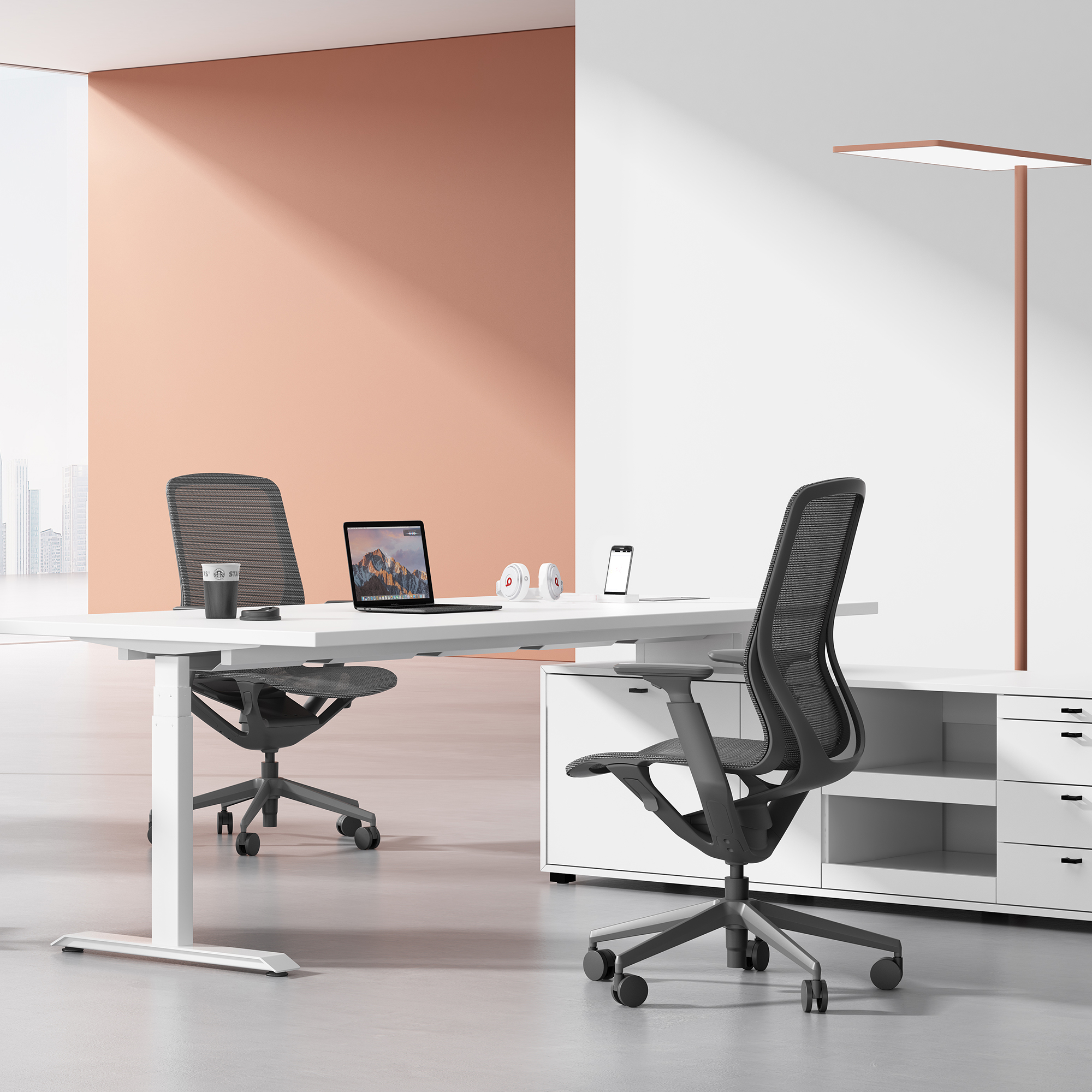 Bloom office swivel chair | 3D armrests, headrest, gray - 2 Main Image