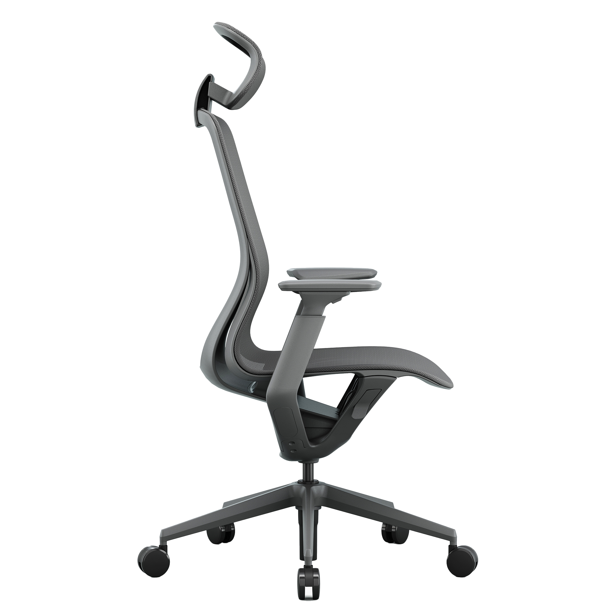 Bloom office swivel chair | 3D armrests, headrest, gray - 3 Main Image
