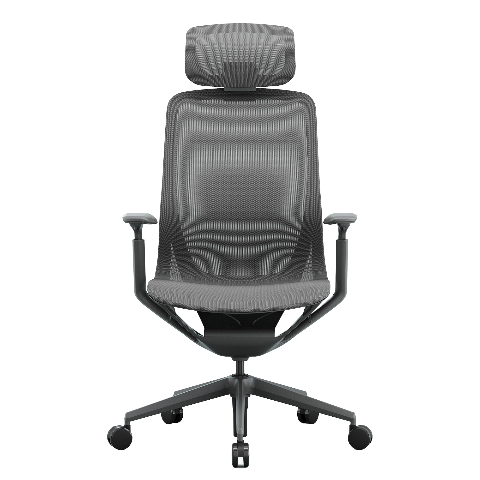 Bloom office swivel chair | 3D armrests, headrest, gray - 6 Main Image