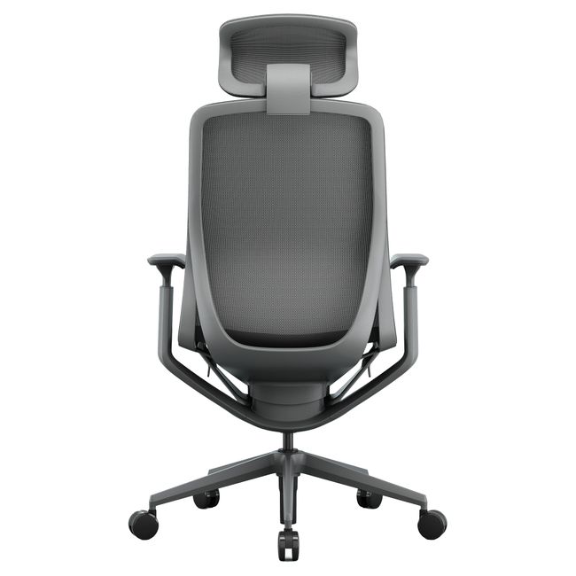 BLOOM Bürodrehstuhl | 3D-Armlehnen, Kopfstütze, Grau