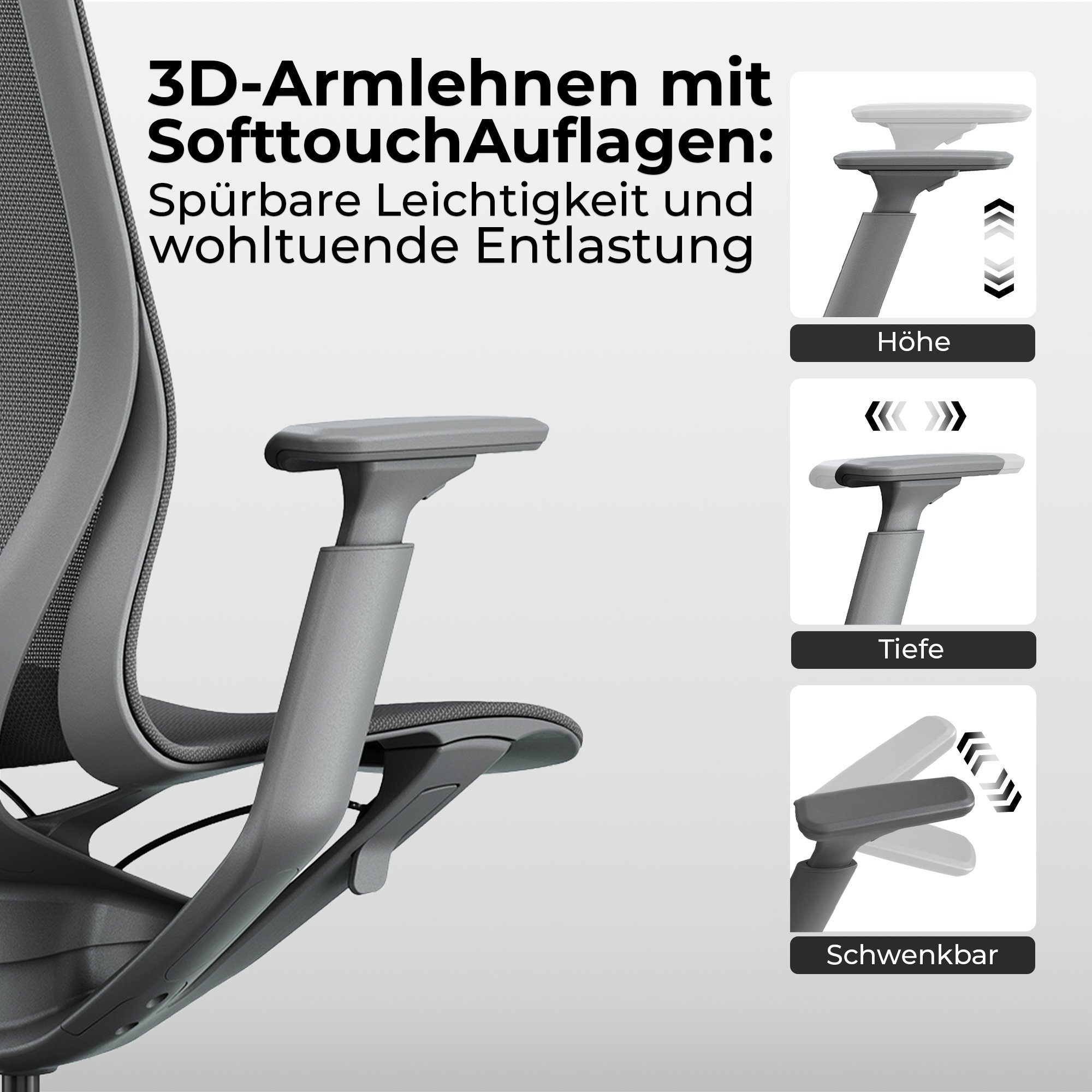 Chaise pivotante Bloom Office | Accoudoirs 3D, appui-tête, corail - 20 Main Image