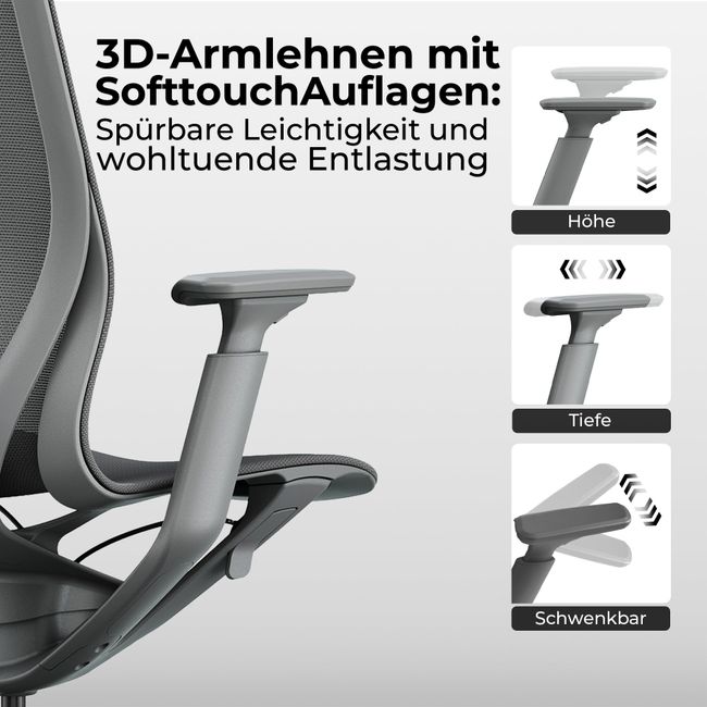 BLOOM Bürodrehstuhl | 3D-Armlehnen, Kopfstütze, Coral