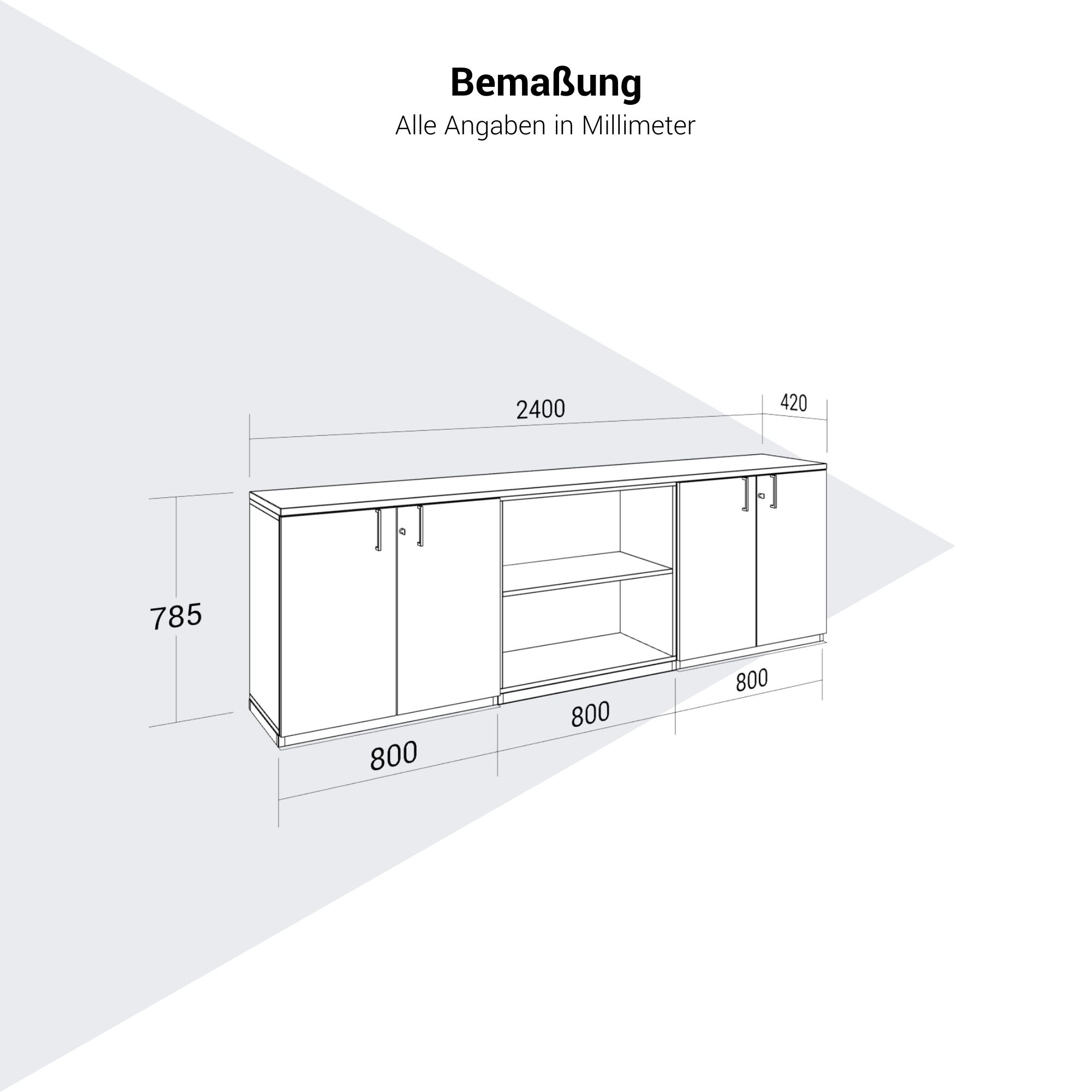 CHOICE Set di armadietti | 2oh, 2400 x 785 mm, bianco - 10 Main Image
