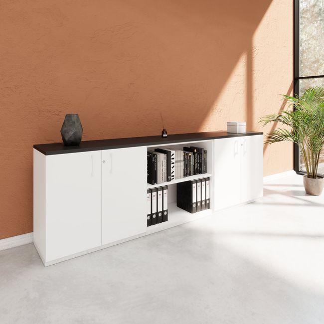 CHOICE Schrankset | 2OH, 2400 x 785 mm, Weiß