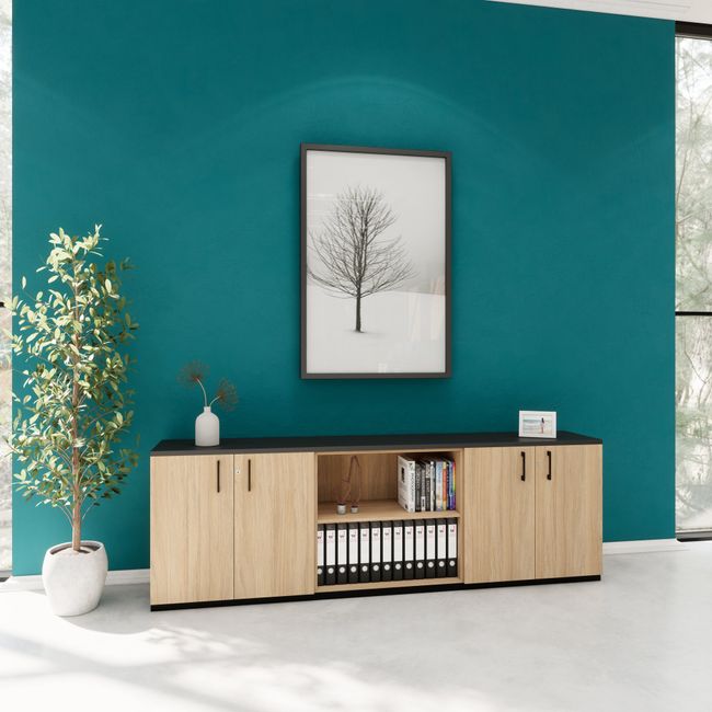 CHOICE Schrankset | 2OH, 2400 x 785 mm, Bernsteineiche