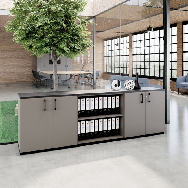 CHOICE Schrankset | 2OH, 2400 x 785 mm, Cubanitgrau