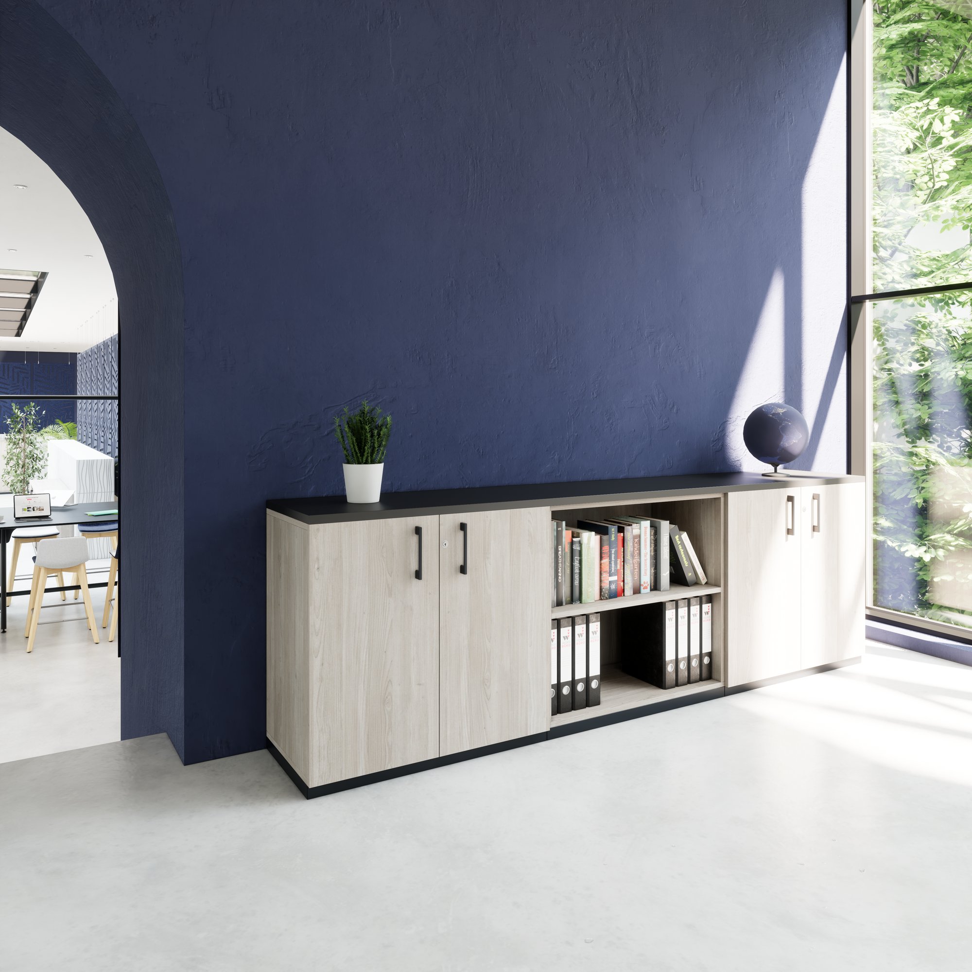 CHOICE Set di armadietti | 2oh, 2400 x 785 mm, grigio di quercia nord - 2 Main Image