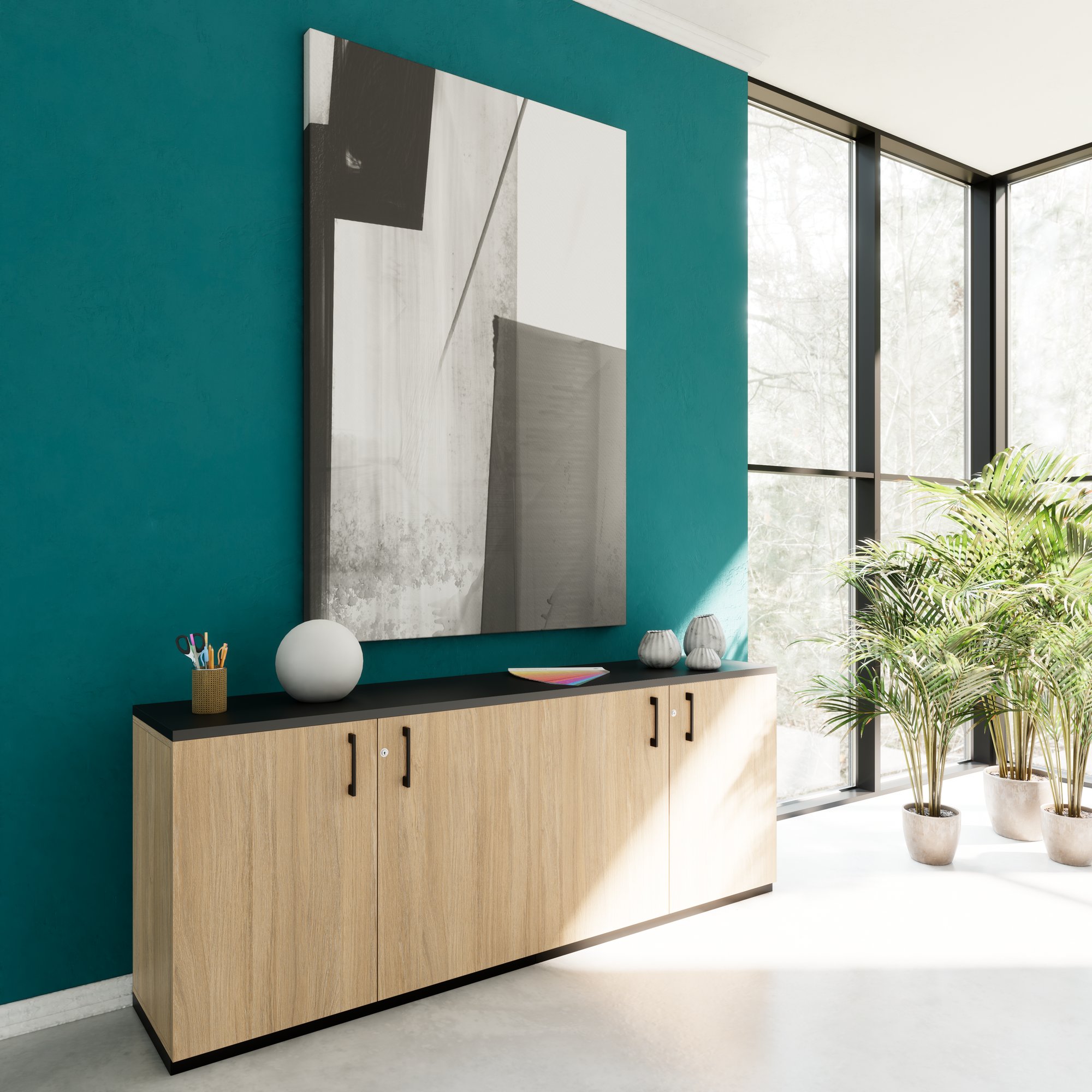 CHOICE Cupboard set | 2OH, 2000 x 785 mm, amber oak - 2 Main Image