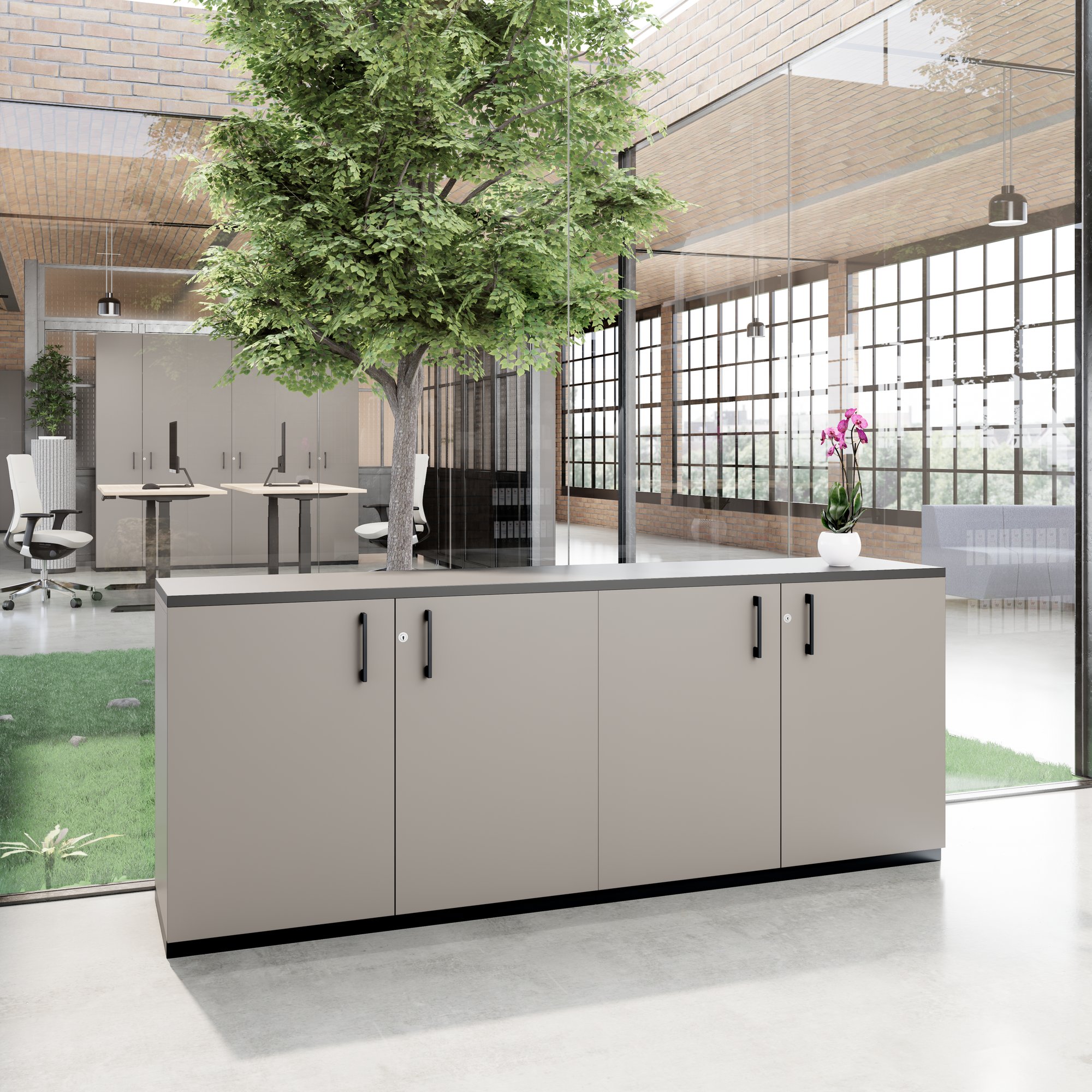CHOICE Cupboard set | 2OH, 2000 x 785 mm, cubanite gray - 2 Main Image