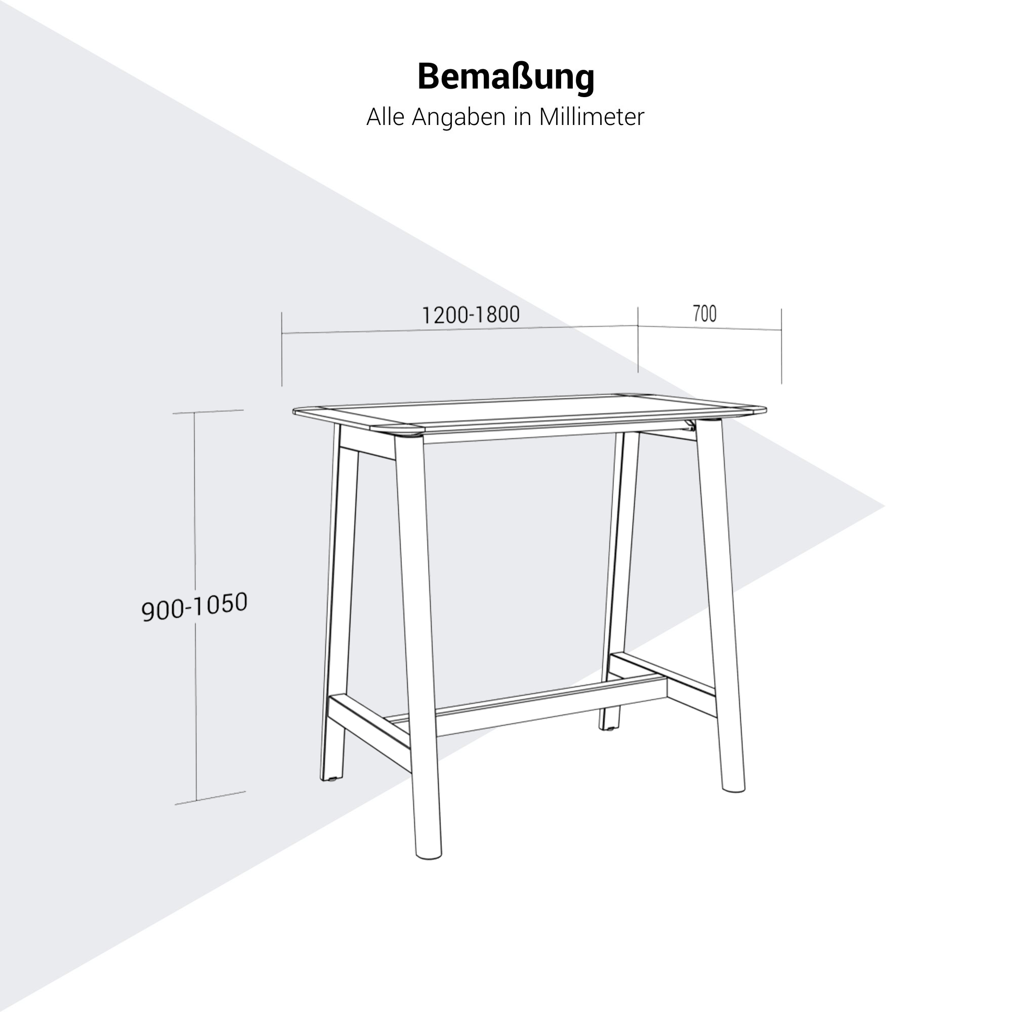 NOVA WOOD Hochtisch | 1200-1800 mm, Massivholz-Gestell, HPL - 13 Main Image