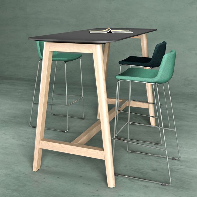 NOVA WOOD Hochtisch | 1200-1800 mm, Massivholz-Gestell, HPL NOVA WOOD Hochtisch | 1200-1800 mm, Massivholz-Gestell, HPL