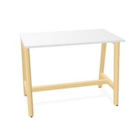 NOVA WOOD Hochtisch | 1200-1800 mm, Massivholz-Gestell, Melamin