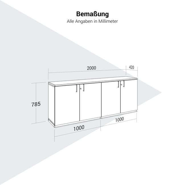 CHOICE Schrankset | 2OH, 2000 x 785 mm, Nordeiche grau