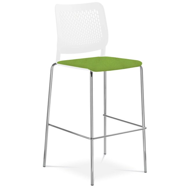 WAIT Barhocker | Stapelbar, 4-Fuß-Gestell, mit oder ohne Polsterung