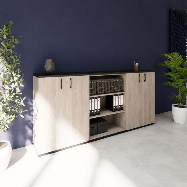 CHOICE Schrankset | 3OH, 2400 x 1140 mm, Nordeiche grau