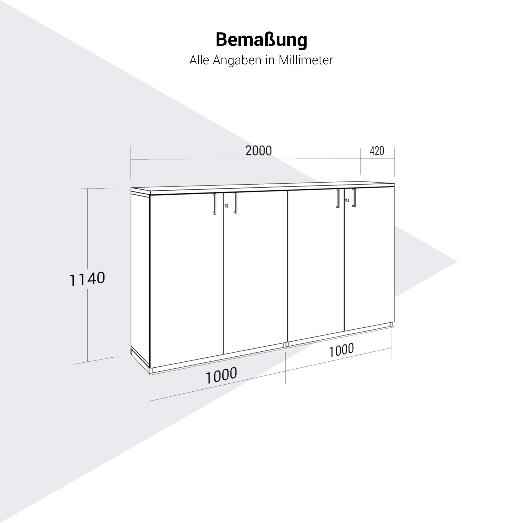 CHOICE Schrankset | 3OH, 2000 x 1140 mm, Weiss - 11 Main Image