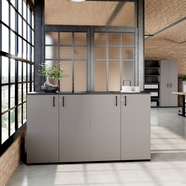 CHOICE Schrankset | 3OH, 2000 x 1140 mm, Cubanitgrau