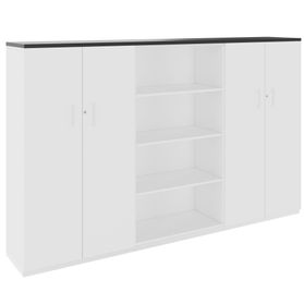 CHOICE Schrankwand | 4OH, 2400 x 1490 mm, Weiß