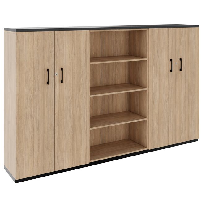 CHOICE Schrankwand | 4OH, 2400 x 1490 mm, Bernsteineiche