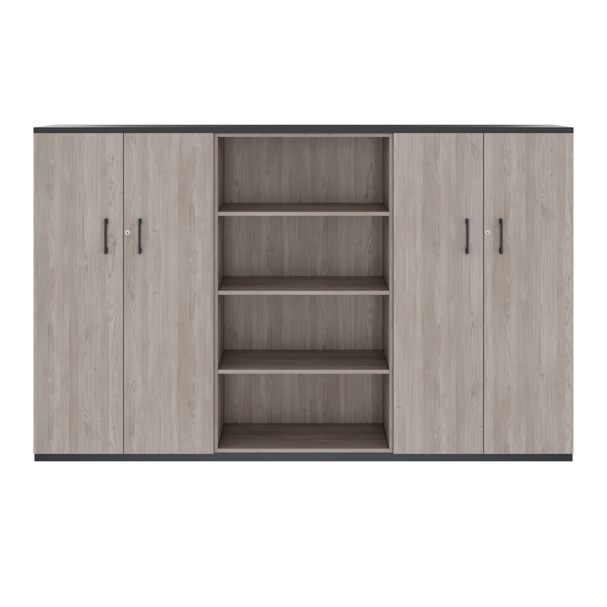 CHOICE Schrankwand | 4OH, 2400 x 1490 mm, Nordeiche grau - 3 Main Image