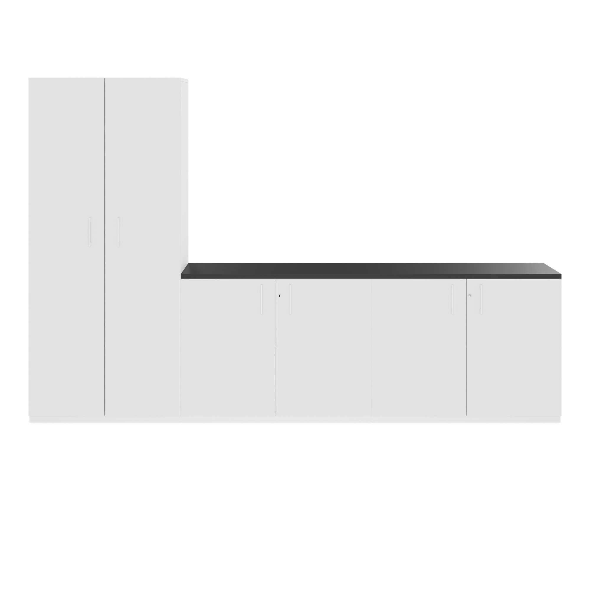 CHOICE Schrankwand | 5OH, 2800 x 1780 mm, Weiss - 3 Main Image