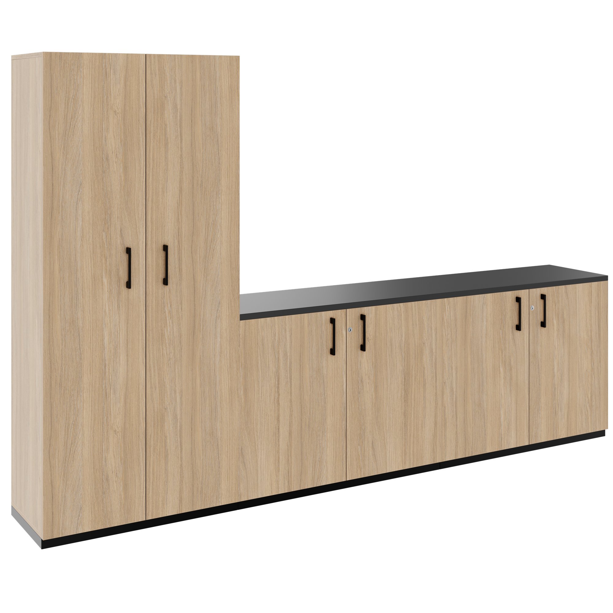 CHOICE Schrankwand | 5OH, 2800 x 1780 mm, Bernsteineiche - 1 Main Image