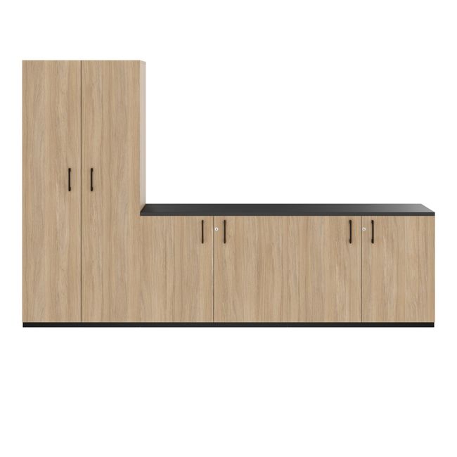 CHOICE Schrankwand | 5OH, 2800 x 1780 mm, Bernsteineiche