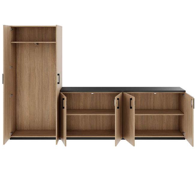 CHOICE Schrankwand | 5OH, 2800 x 1780 mm, Bernsteineiche