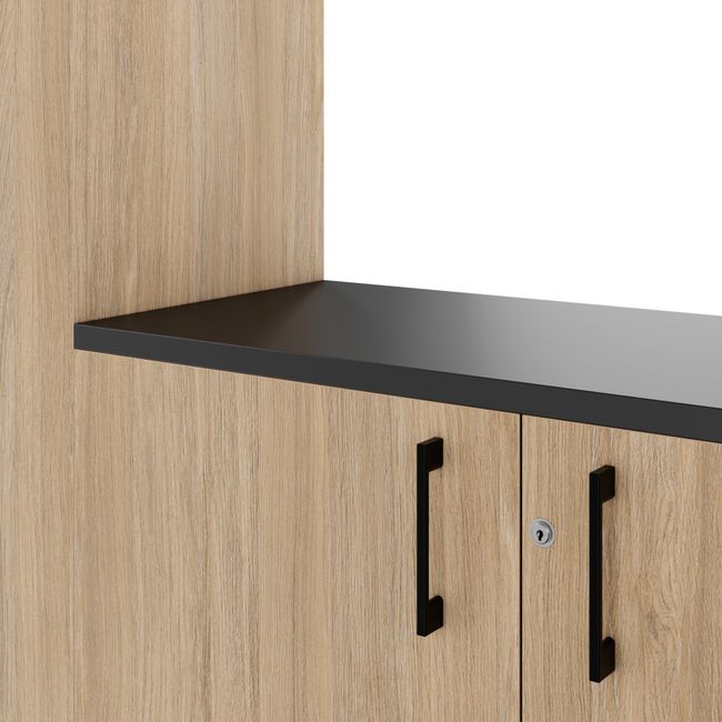 CHOICE Schrankwand | 5OH, 2800 x 1780 mm, Bernsteineiche