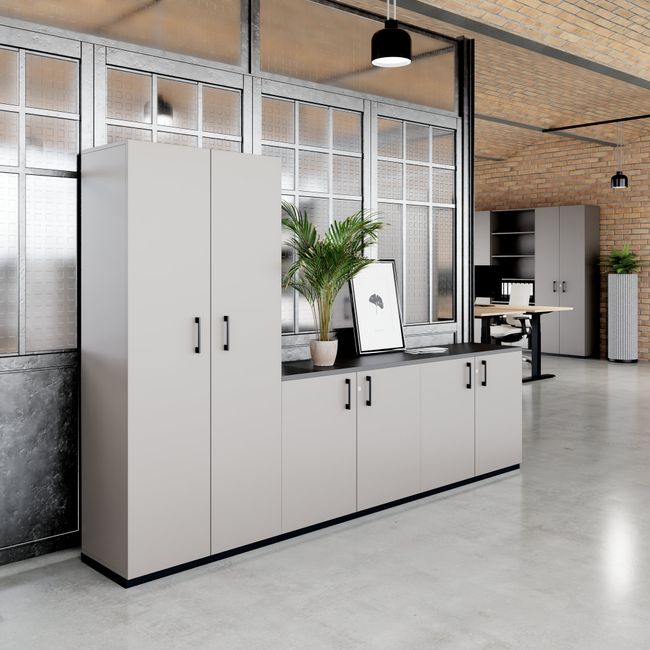 CHOICE Schrankwand | 5OH, 2800 x 1780 mm, Cubanitgrau