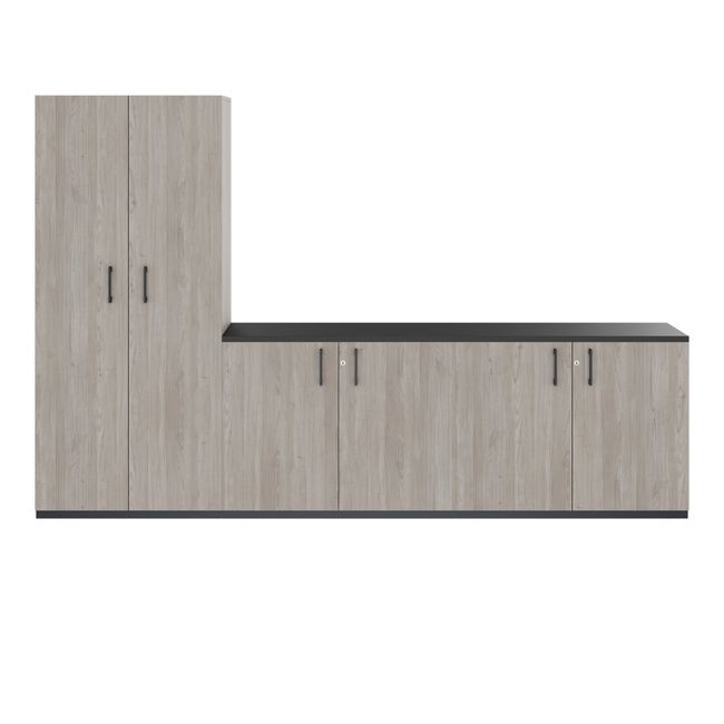 CHOICE Schrankwand | 5OH, 2800 x 1780 mm, Nordeiche grau