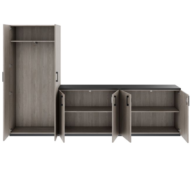 CHOICE Schrankwand | 5OH, 2800 x 1780 mm, Nordeiche grau