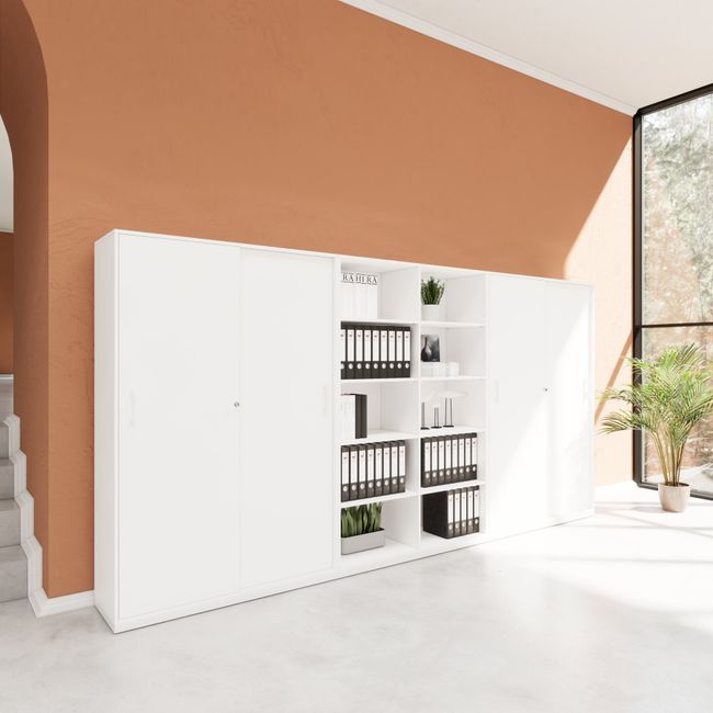 CHOICE Schrankwand | 5OH, 3600 x 1820 mm, Weiß