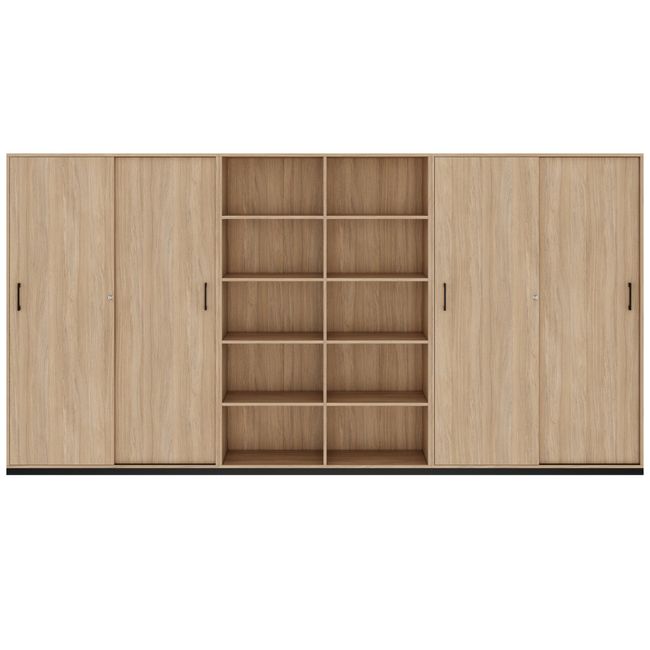 CHOICE Schrankwand | 5OH, 3600 x 1820 mm, Bernsteineiche