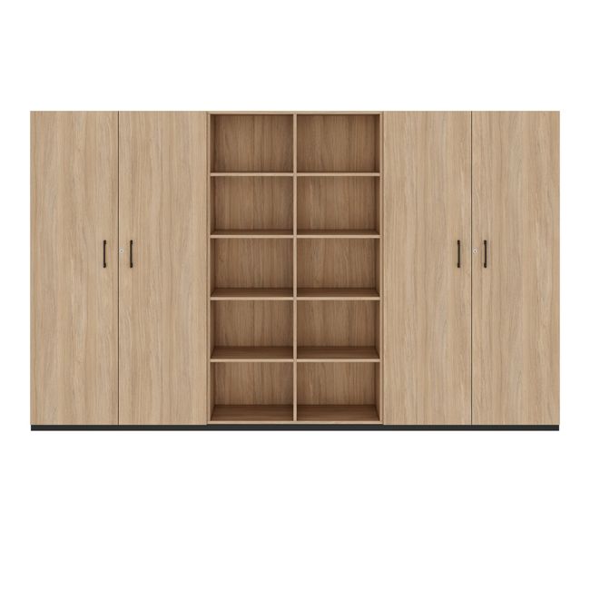 CHOICE Schrankwand | 5OH, 3000 x 1820 mm, Bernsteineiche