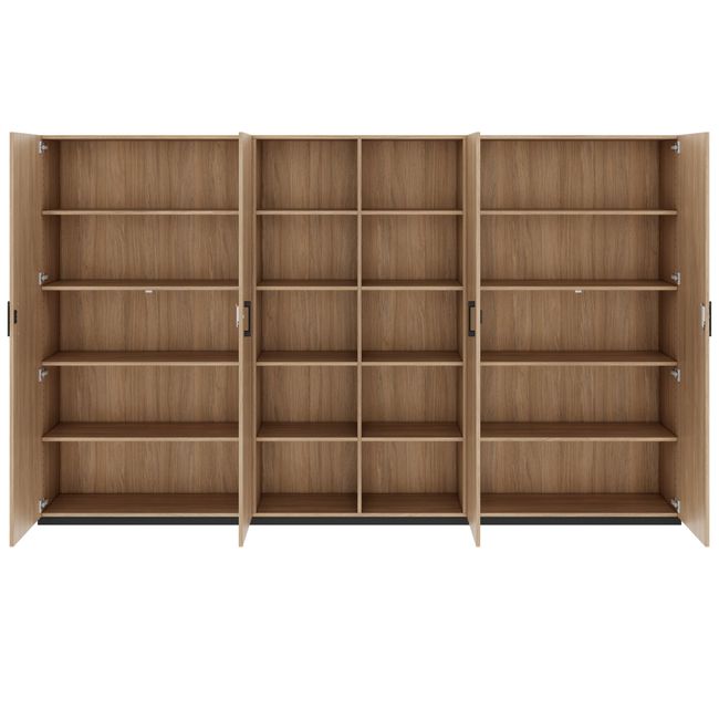 CHOICE Schrankwand | 5OH, 3000 x 1820 mm, Bernsteineiche