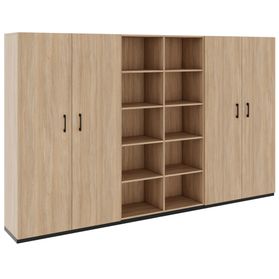 CHOICE Schrankwand | 5OH, 3000 x 1820 mm, Bernsteineiche