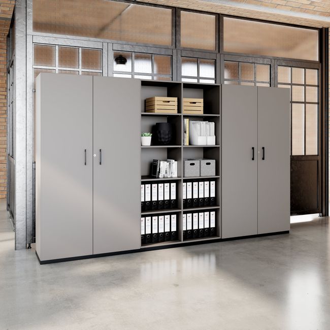 CHOICE Schrankwand | 5OH, 3000 x 1820 mm, Cubanitgrau