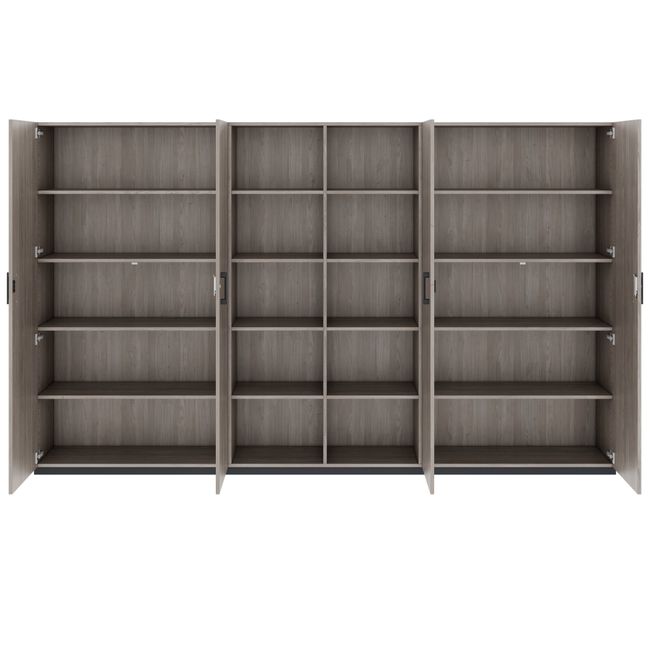 CHOICE Schrankwand | 5OH, 3000 x 1820 mm, Nordeiche grau