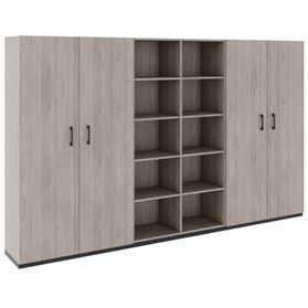 CHOICE Schrankwand | 5OH, 3000 x 1820 mm, Nordeiche grau