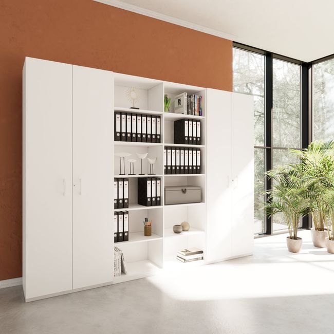 CHOICE Schrankwand | 6OH, 2800 x 2170 mm, Weiß