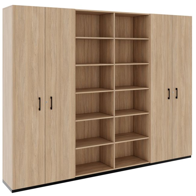 CHOICE Schrankwand | 6OH, 2800 x 2170 mm, Bernsteineiche