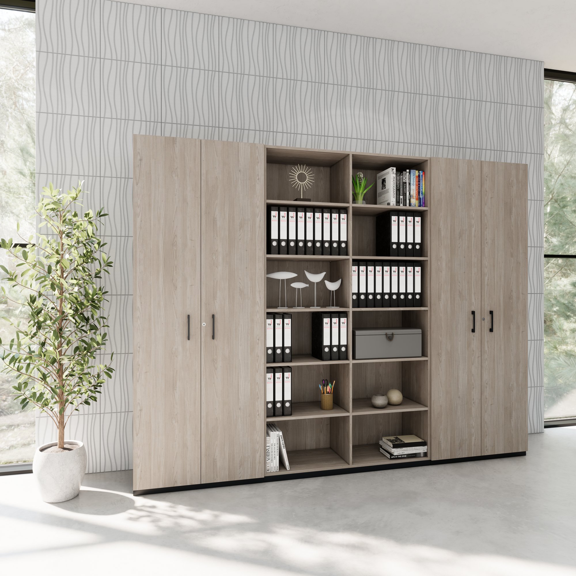 CHOICE Schrankwand | 6OH, 2800 x 2170 mm, Nordeiche grau - 2 Main Image