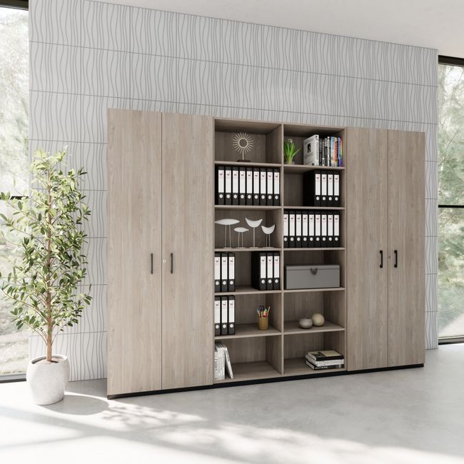 CHOICE Schrankwand | 6OH, 2800 x 2170 mm, Nordeiche grau