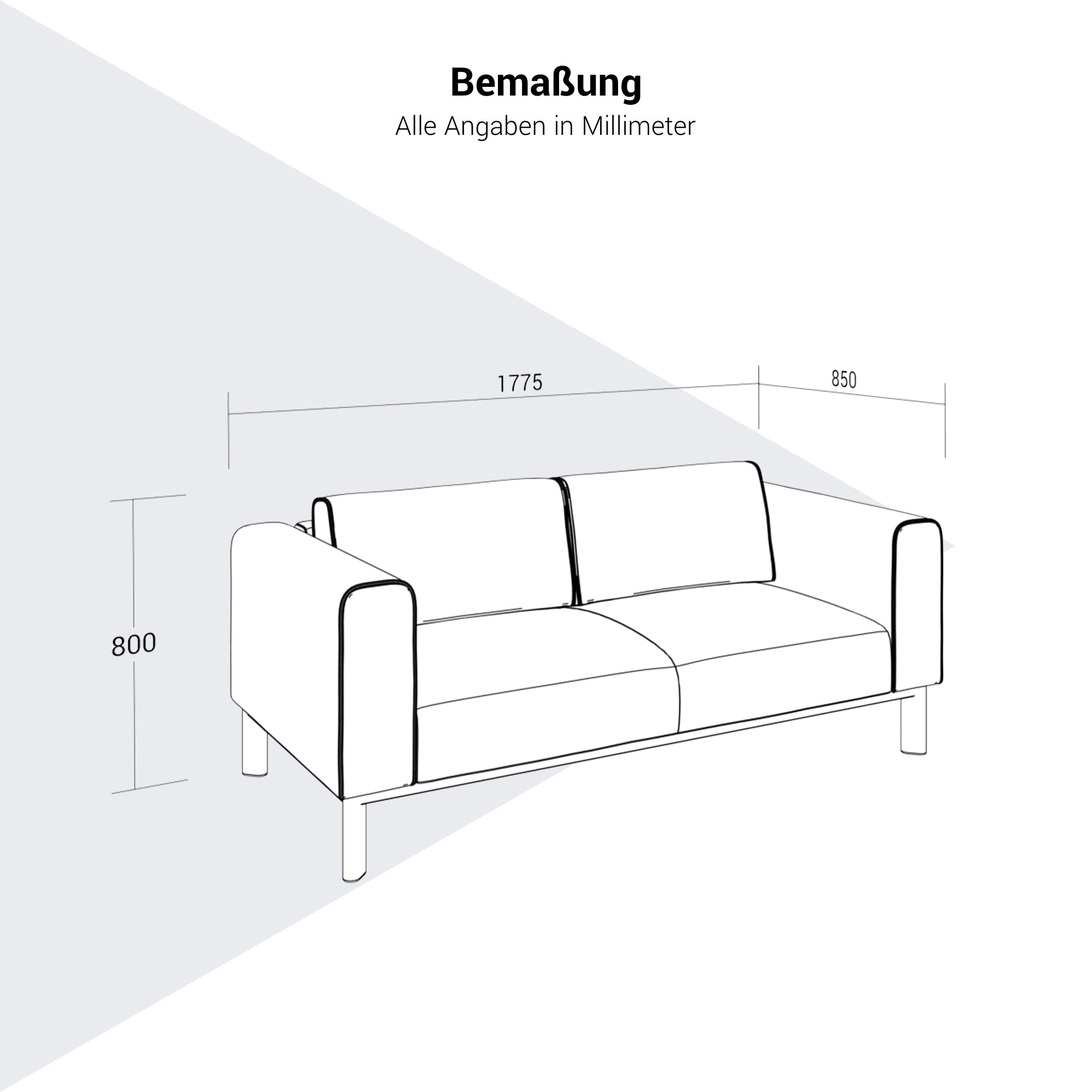 profim - DECENTA Sofa | 2-Sitzer, feste Armlehnen - 11 Main Image